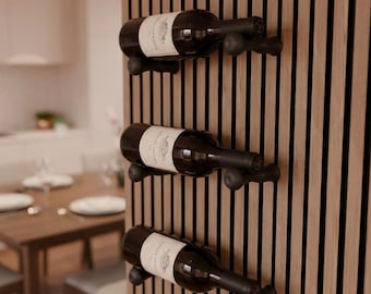Wine Bottle Holder Hooks for Acoustic Panels – Wall-Mounted Wine Rack System - by WallTune