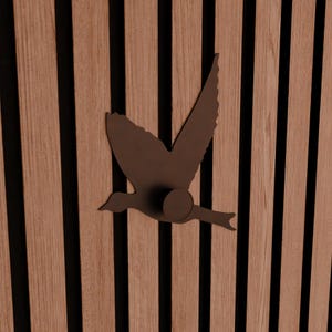 Gancho para abrigos con forma de pájaro para paneles acústicos - Tipo de instalación: Clip de pared