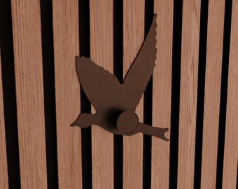 Bird Coat Hook for Acoustic Panels - Installation type: Wall Clip