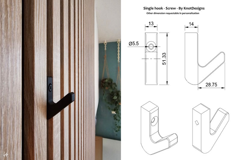 Acoustic panel hook Coat rack Single Hook Screw zdjęcie 2