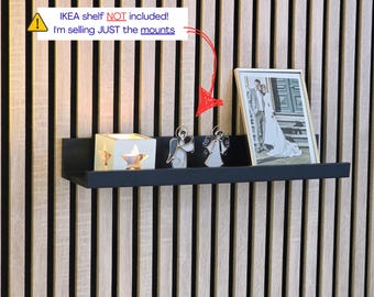 Acoustic panel shelf brackets for IKEA MOSSLANDA Picture Ledge Wall  Clip (no drilling) by WallTune