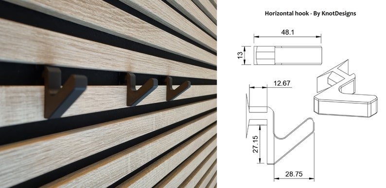 Acoustic panel hook Coat rack Twist & Go horizontal image 2