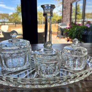 Antique Glass Dressing Table Set - Etsy UK