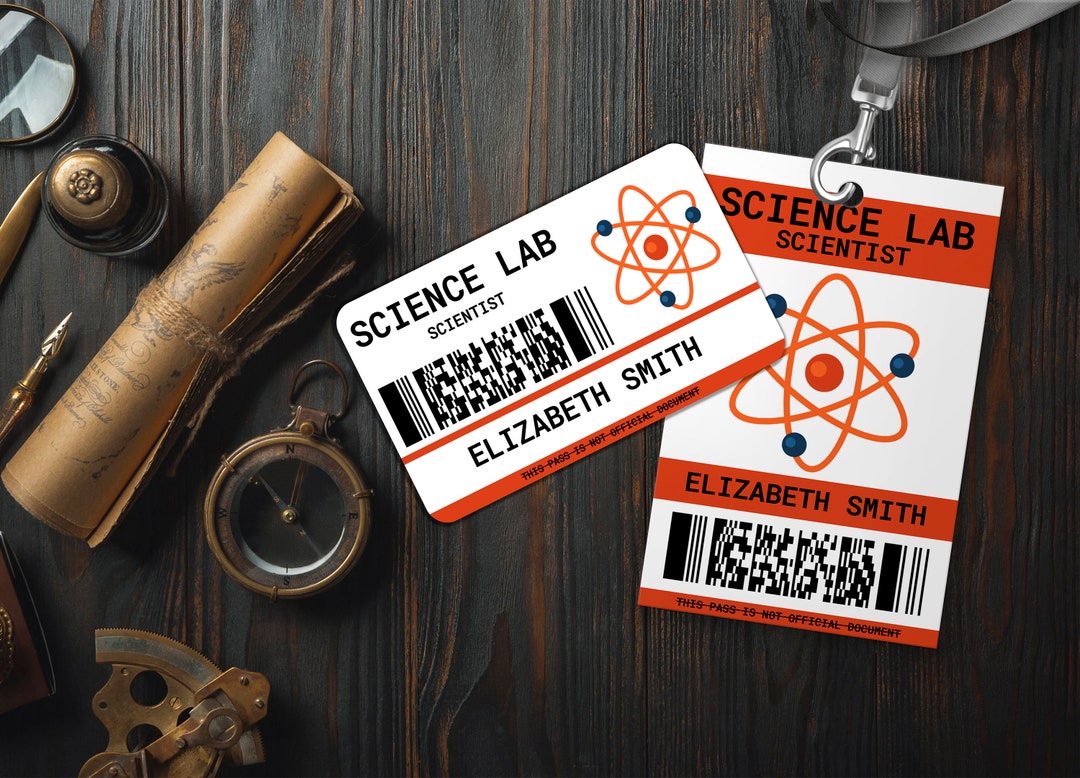 Science ID Badge and Id Card Template Scientist Name - Etsy