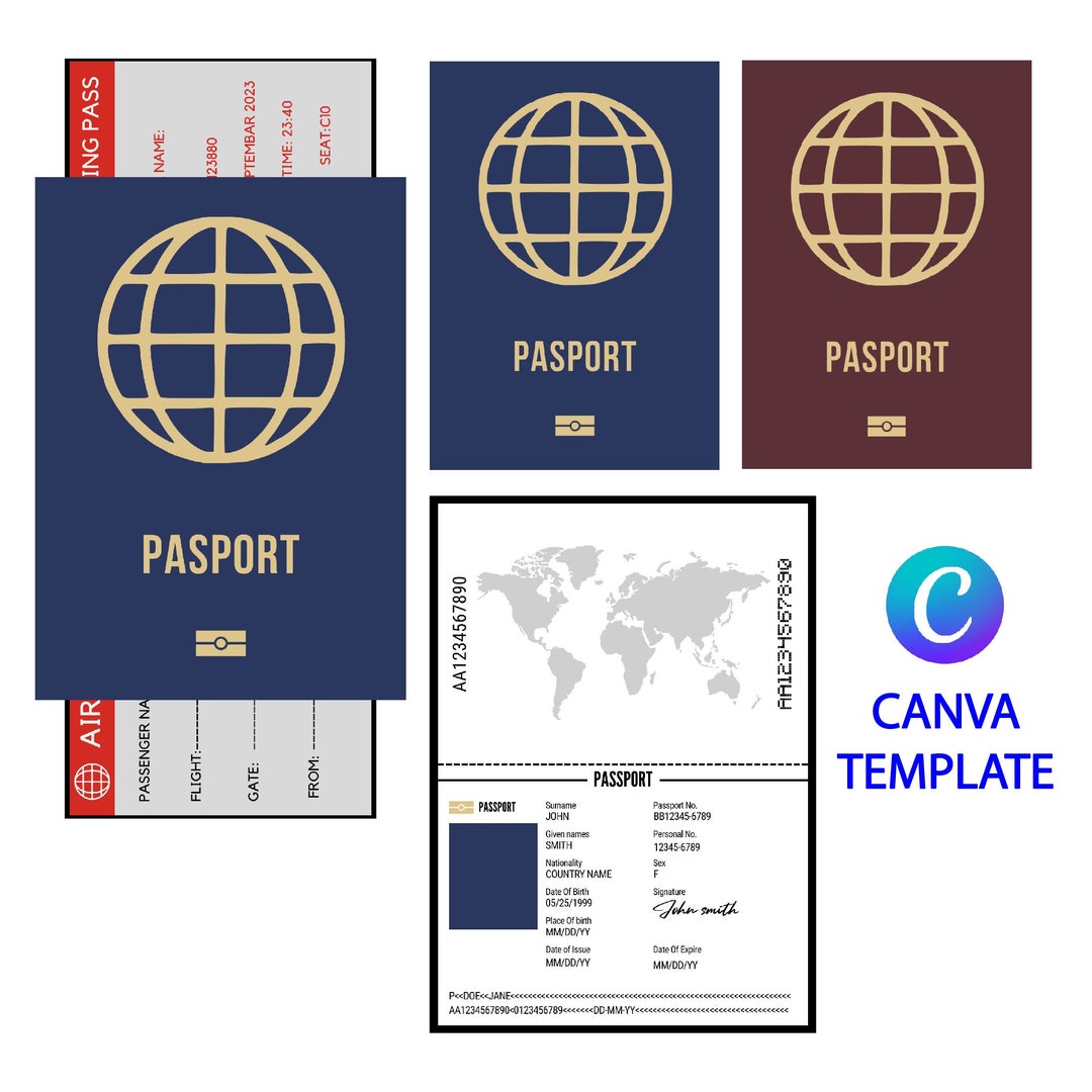 Passport and Boarding Pass Template Clip Art Commercial Use Travels