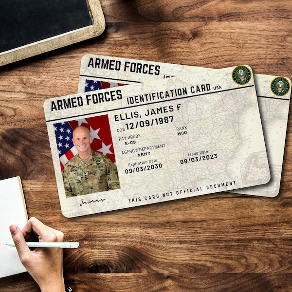 Military Id Card Template Etsy Military Id Card Template Etsy