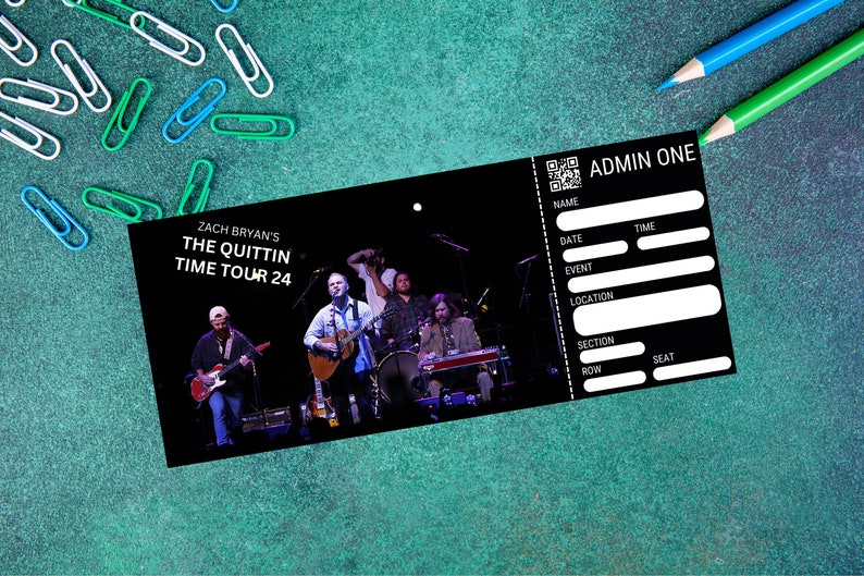 Printable Zach Bryan Concert Ticket, Surprise Gift, Zach Bryan Ticket