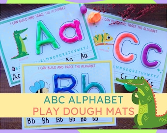 Animal ABC Play Dough Mats: Letter Tracing Activity (Digital Download)