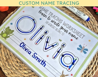 Custom Name Tracing Worksheet: Learn How To Write Your Name with Woodland Animals (PDF)