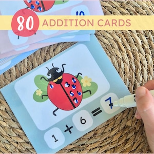 Complément de 10 cartes-éclair pour la maternelle et la première année avec aide au comptage et matériel de manipulation Cartes de développement précoce des compétences mathématiques et de pratique