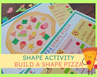 Build A Pizza with Shapes: A Shapes Activity for Toddlers and Preschoolers (Printable PDF)