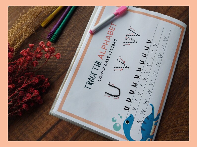 Dinosaur Alphabet Tracing Worksheet: ABC Handwriting Practice (digital ...