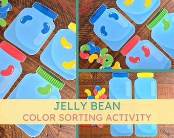 Jelly Bean Color Sorting Activity: Preschool Printable (PDF Download)