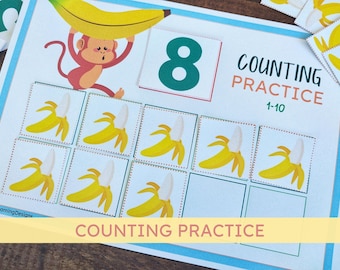 Learn How To Count Game for Toddlers: Monkey & Bananas Counting Practice (Printable)