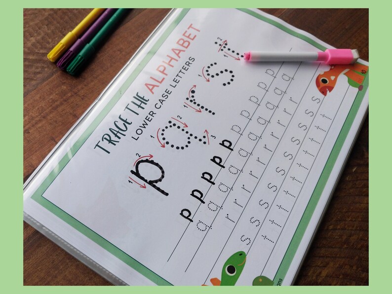 Dinosaur Alphabet Tracing Worksheet: ABC Handwriting Practice (digital ...