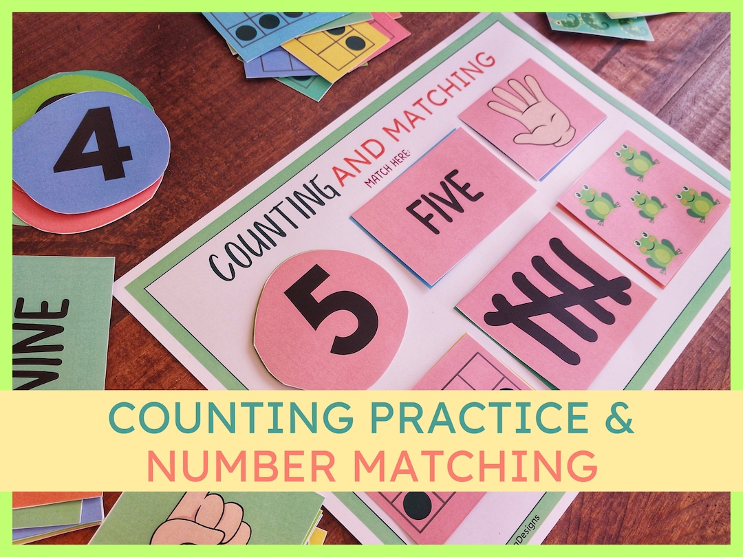 Counting Practice & Number Matching Worksheet: Learn How to Count to 10 ...