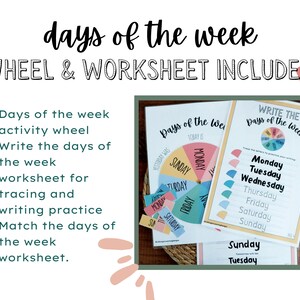 Days of the Week Wheel Printable for Preschool & Homeschool, Monday ...