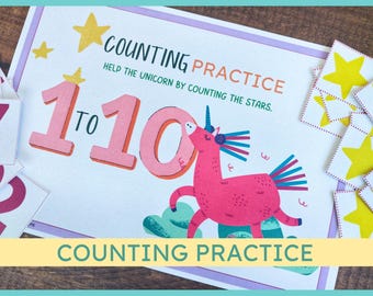 Unicorn Counting Activity: Count and Match to Number 10 (PDF Printable)