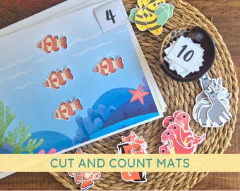 Counting to 10 Activity: Cut & Count Mats for Number Sequencing and Early Math Practice