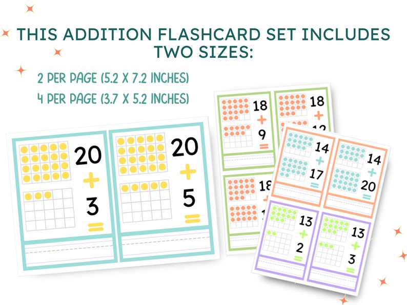 Printable Addition Flash Cards Addition and Math Practice Addition Facts Cards Addition