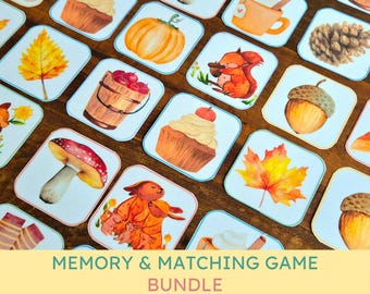 Four Seasons Memory Matching Game Printable for Preschool and Toddlers (PDF Download)