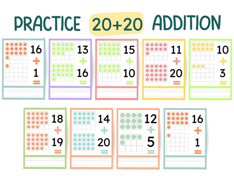 Printable Addition Flash Cards Addition and Math Practice Addition