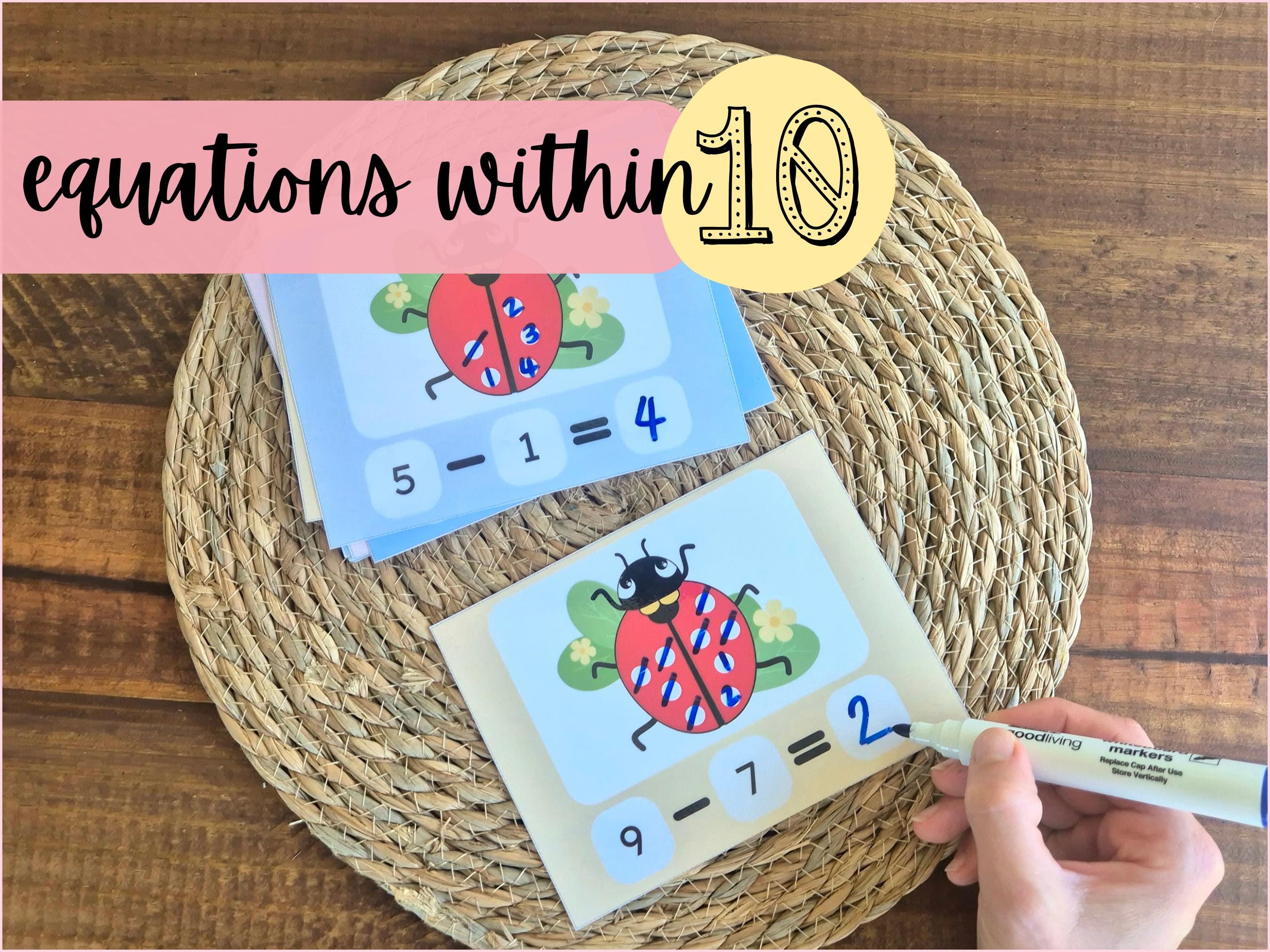 Addition & Subtraction Task Cards: Ladybug Math Center Activity for ...