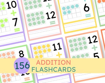 Printable Addition Flash Cards | Addition to 24 | Addition and Math Practice | Addition Facts Cards | Addition Worksheets | Learning Numbers