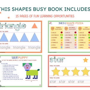 Shapes Printable Busy Book| Shapes Learning Binder for Toddlers| Shape ...