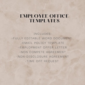 Employee Policy Templates. Office Policy Templates