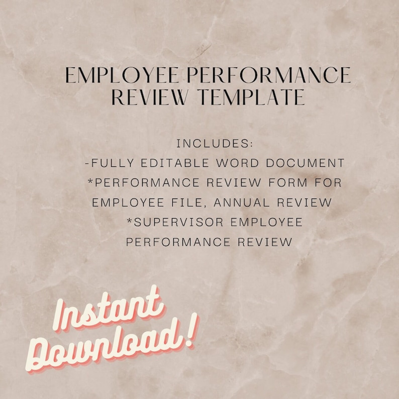 Employee Performance Review Form Template - Etsy