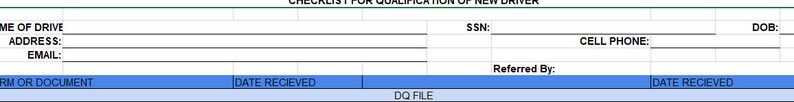 DOT Driver Applicant Tracking Sheet- CDL Driver FMCSA Tracking - Etsy