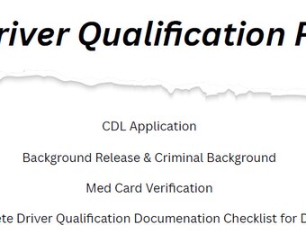 CDL Driver Application and Checklist-Complete Setup Packet