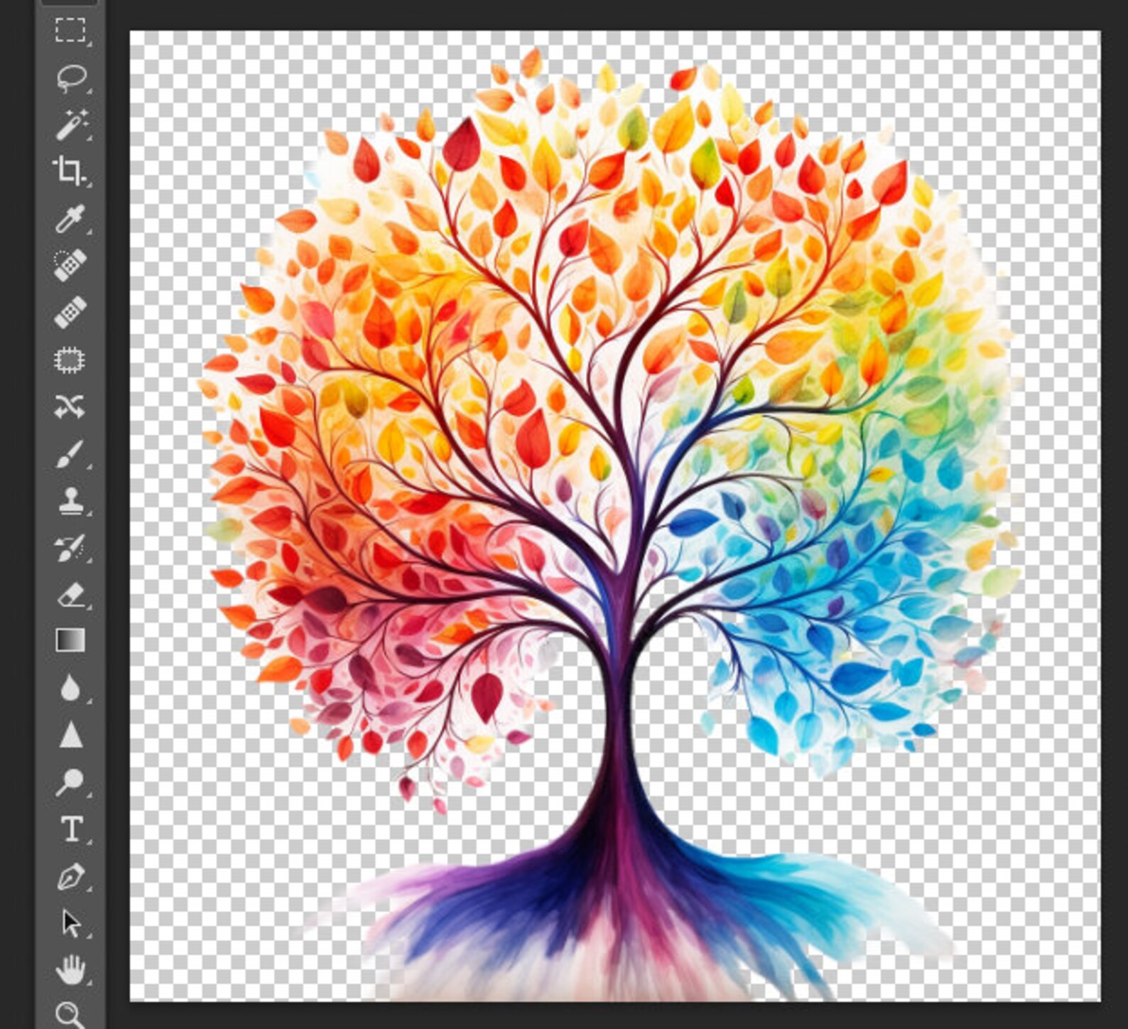 Tree of Life Colors Digital PNG Clipart Printable Art Etsy