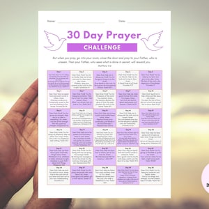 Desafío de oración de 30 días, oración imprimible, oración matutina, observe cómo crece la bondad de Dios en su hijo, estudio bíblico, cuadro de oración para niños