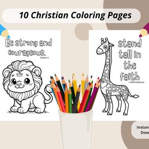 Kids Coloring Pages with Bible Verses, Inspirational Art Activities for Little Ones, Perfect Religious Gift for Children