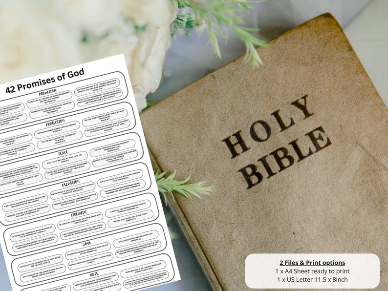 Promises of God Bible Verse Printable - Inspiring Scripture for Bible ...