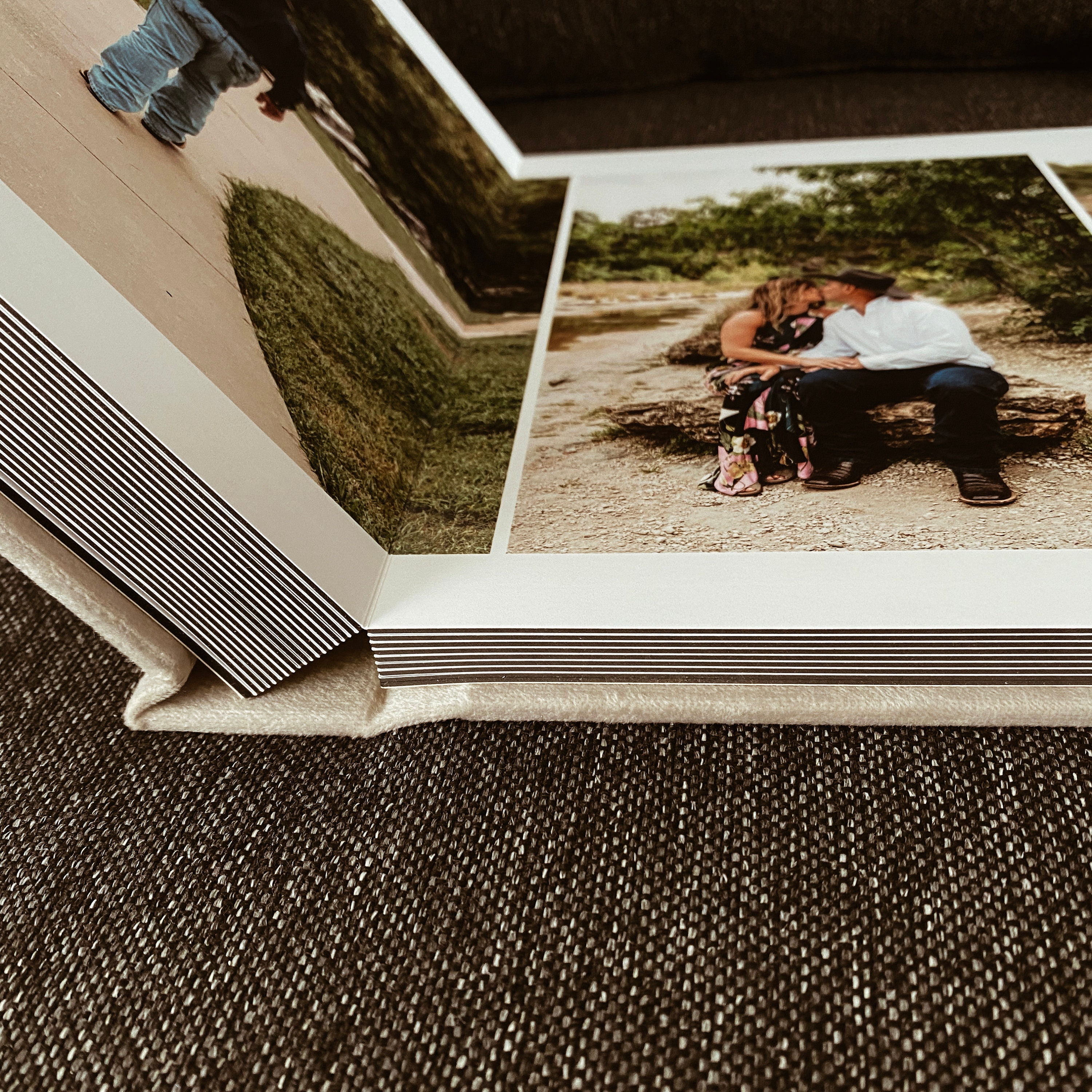 Full Page Printed Panoramic Premium Wedding Photo Album with Personalized Cover 12x12 inch / 30x30cm