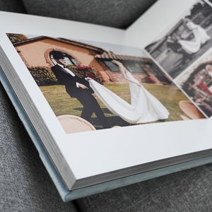 Álbum de fotos de boda panorámico personalizado, diseño plano