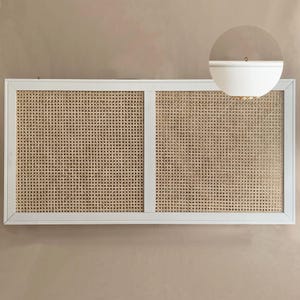 DYI-set hangende radiatorhoes van hout en rotan, Scandinavisch design