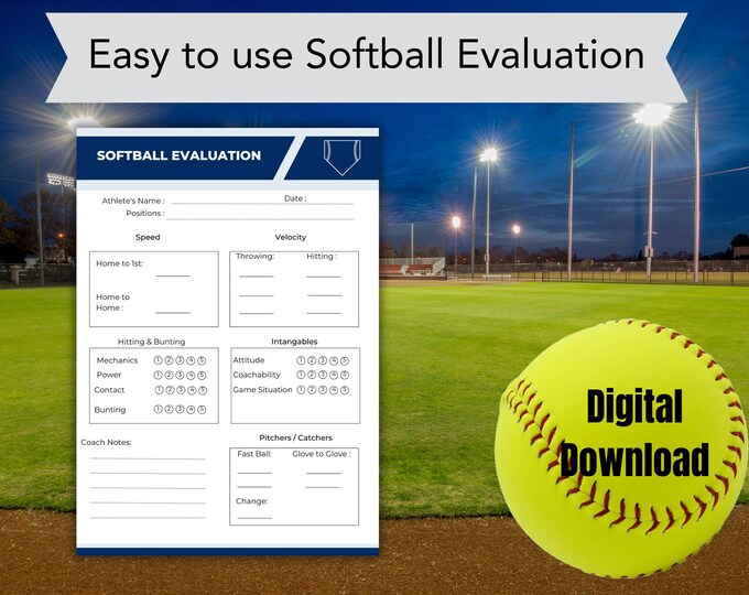 Softball Evaluation Form, Softball Player Evaluation, Softball Tryout