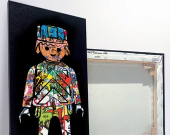 playmobil Digital painting on canvas Construction site 1974
