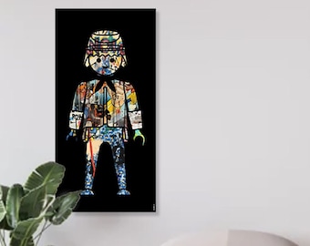 Playmobil digital painting on canvas US cavalry 1974