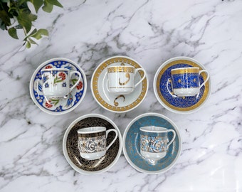 Set of 6 coffee cups⎟Mocha cups⎟Porcelain⎟Handmade⎟Kitchen items⎟Gift idea⎟Housewarming gift⎟Coffee ⎟ Turkish coffee cup set