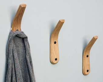 Coat Hook, Towel Hook, Wood Towel Hook, Oak Hook, Handmade Hooks, minimalist hook