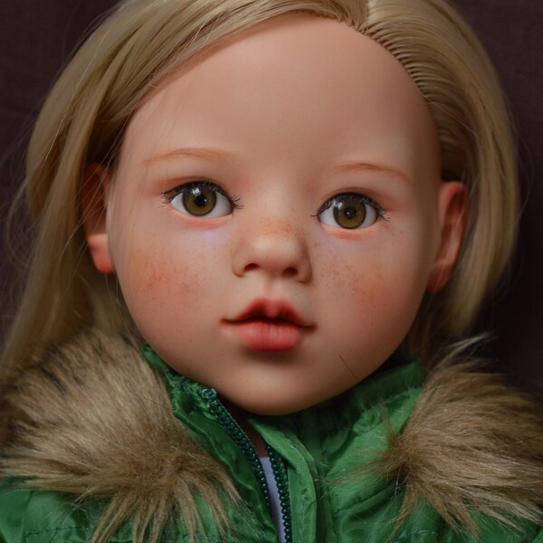 Poupée Götz Doll Happy Kidz  OOAK Gotz repeinte customisée blonde avec  yeux en verre