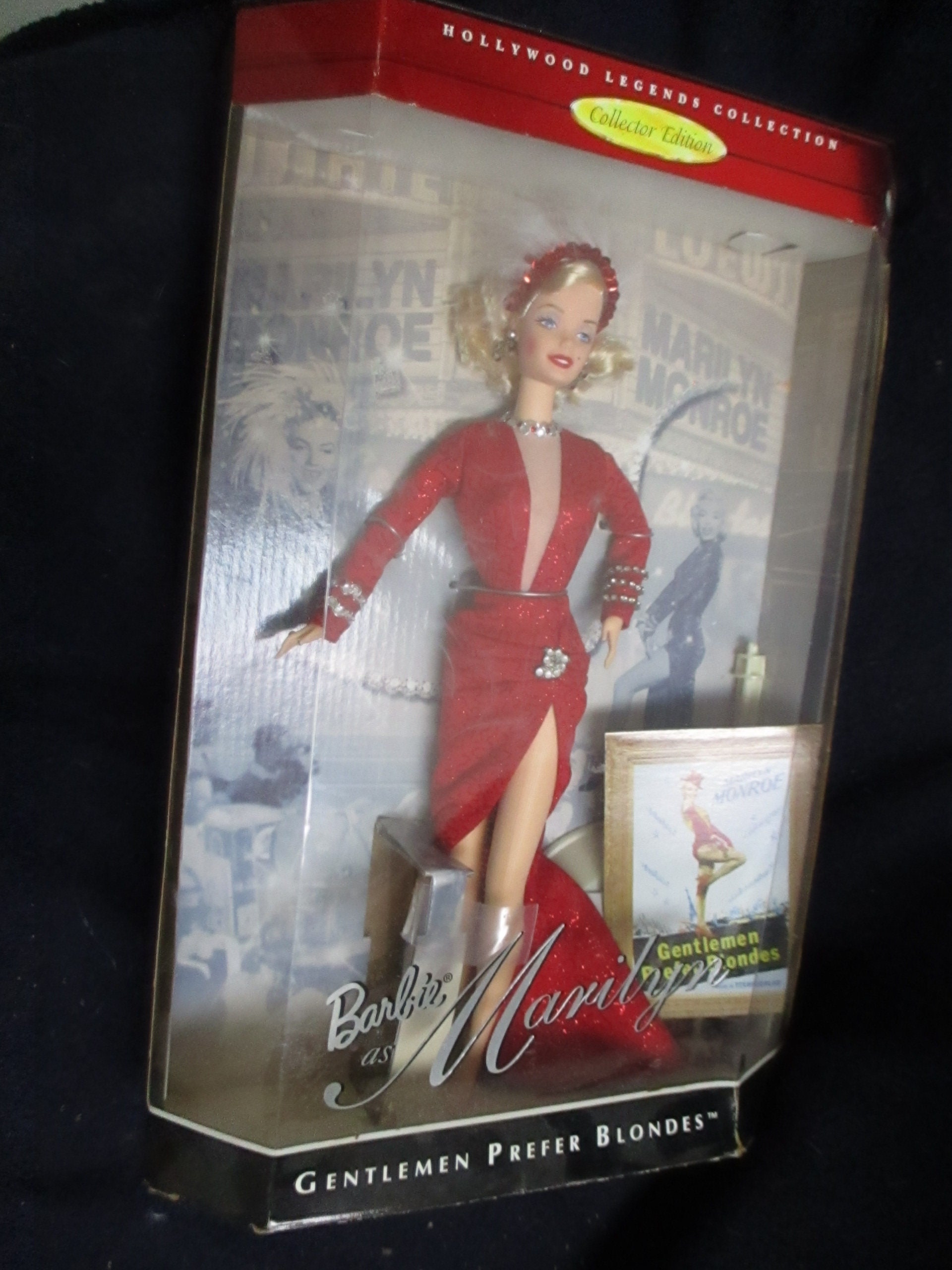 Year 1997 Barbie Collector Edition Hollywood Legends Collection 12 Inch  Doll - MARILYN MONROE in Gentlemen Prefer Blondes with Necklace and Earrings