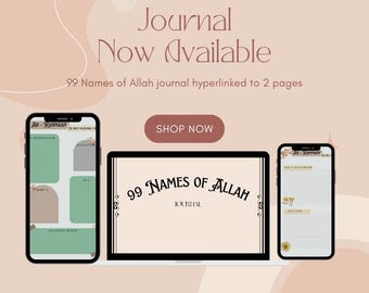99 Names of Allah Digital Journal | Islamic Study & Reflection PDF | Islamic Journal | Instant Download