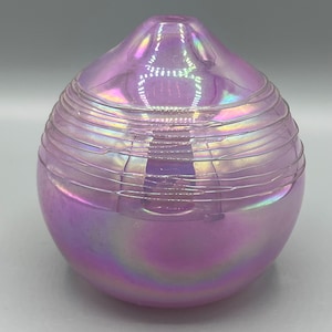California Glass Studio Pink Iridescent Blown Glass Oil Lamp
