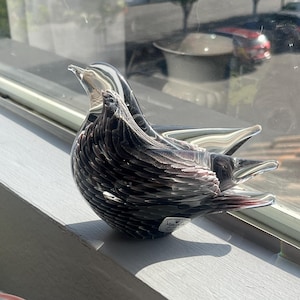 MaRcolinマルコリンART CRYSTAL 鳥　ハンドメイドスウェーデン Marcolin Art Crystal マルコリン・アート・クリスタル 煙の羽の